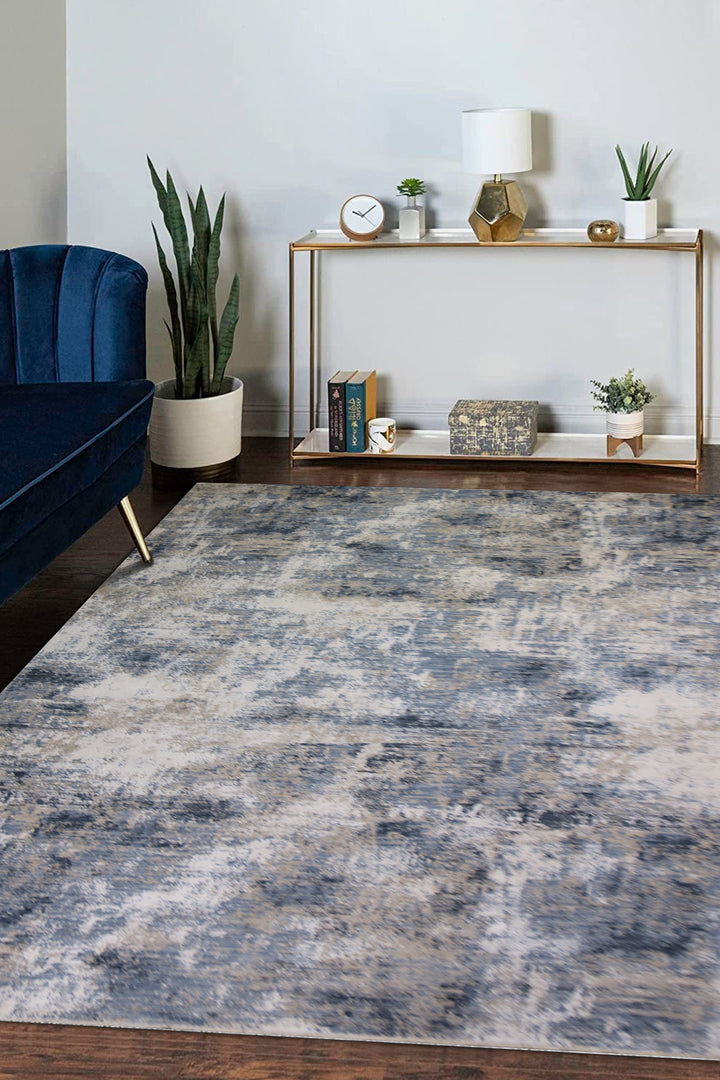 <p>Turkish Modern <strong>Elements Rug</strong>  - Blue - 6.5 x 9.8 FT</p>