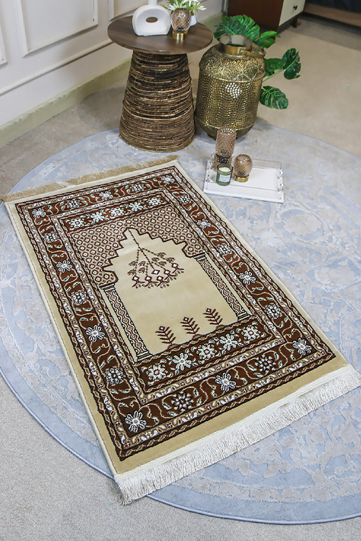 Ishraq Janamaz Beige and Brown