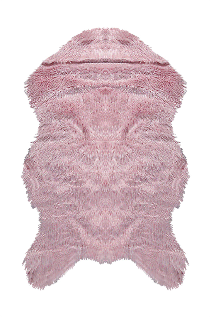 Wild Life (Sheep Fur) - 3.2 x 4.9 FT - Pink - Luxuriously Soft Fluffy Rug