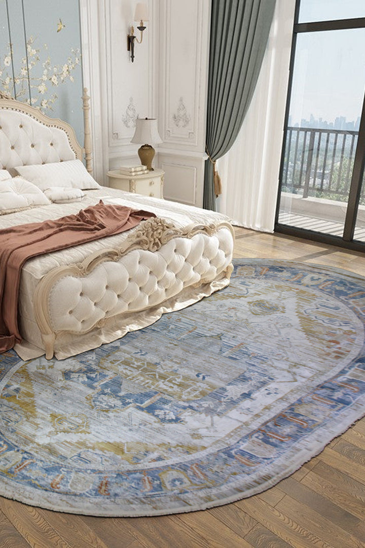 Turkish Modern Festival WD Oval Rug  - 9.1 x 12.4 FT - Cream -  Luxurious Woven Masterpiece 50% Off!