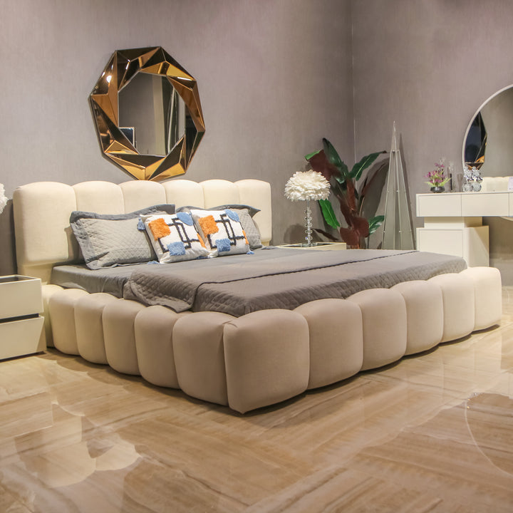 Modern King Size Teddy Bed With Side Tables