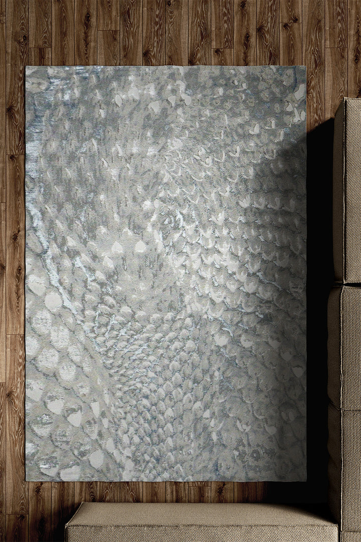 Turkish Modern Festival 1 Rug - 4.9 x 8.0 FT - Blue - Sleek and Minimalist for Chic Interiors