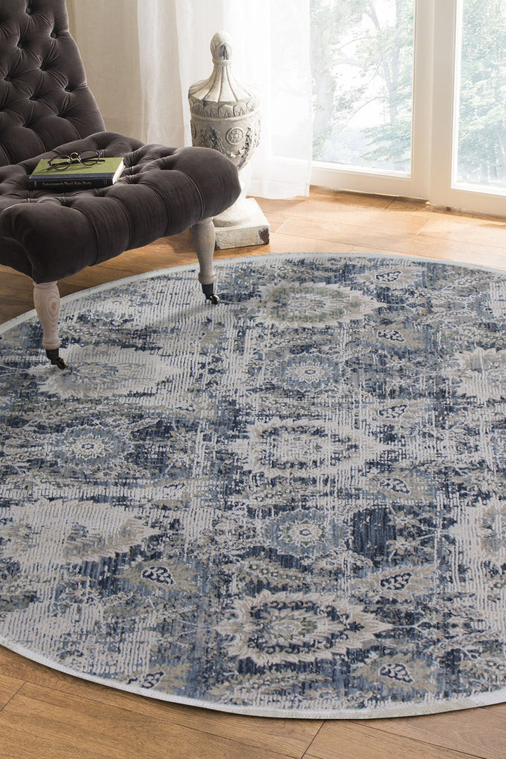 <p>Turkish Modern <strong>Elements Rug</strong>  - Blue - 5.2 x 5.2 FT</p>