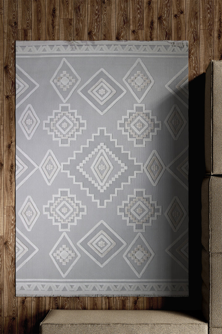 Turkish Modern Festival - 5.2 x 7.5 FT - Gray - Superior Comfort, Modern Style Accent Rugs