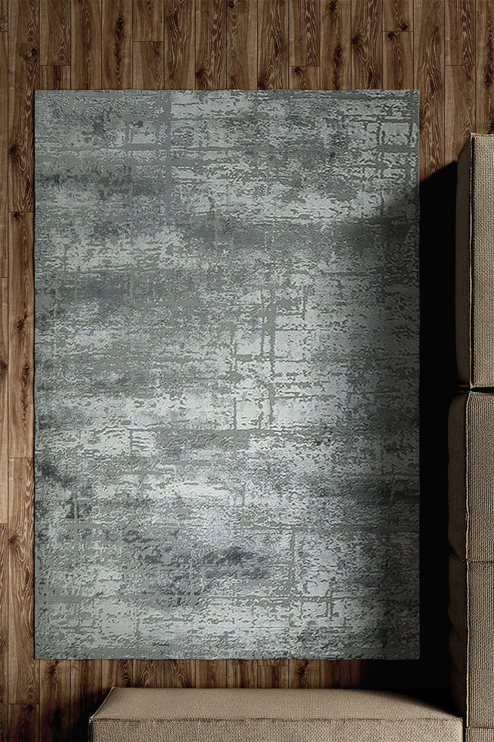 Turkish Modern Festival WD Rug - Gray  and Cream - 5.2 x 6.9 FT - Sleek and Minimalist for Chic Interiors