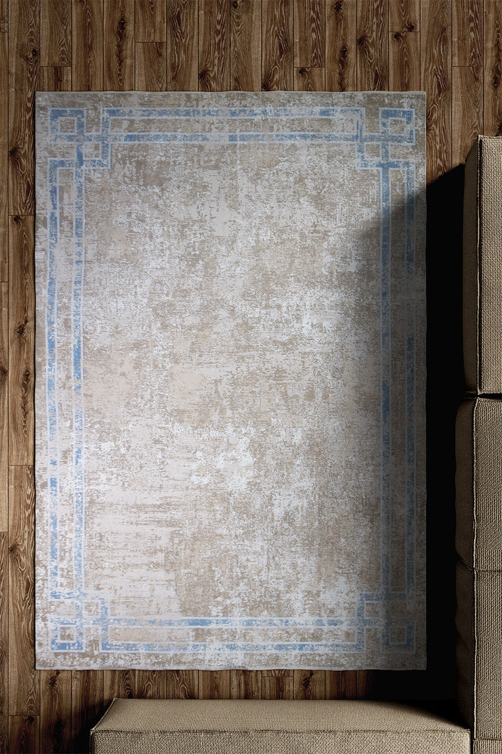 Turkish Modern Authentic Rug - 6.6 x 9.8 Ft - Beige - Premium Quality Rug