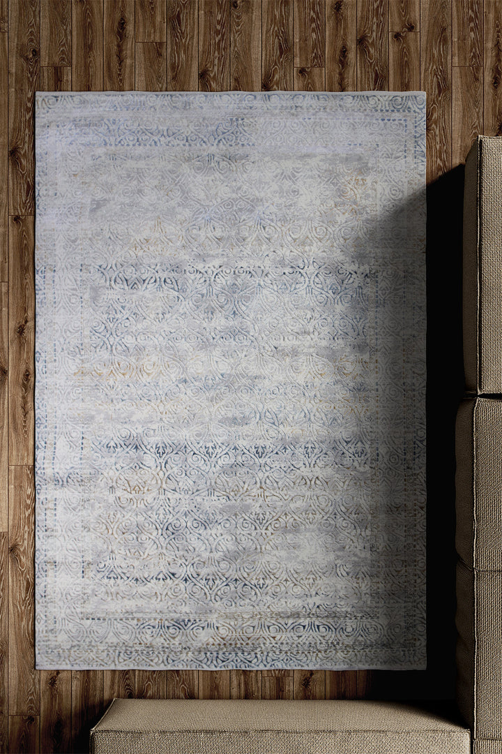 Turkish Modern Alpine Rug - 4.9 x 7.4 Ft - Blue - Superior Comfort, Modern Style Accent Rugs