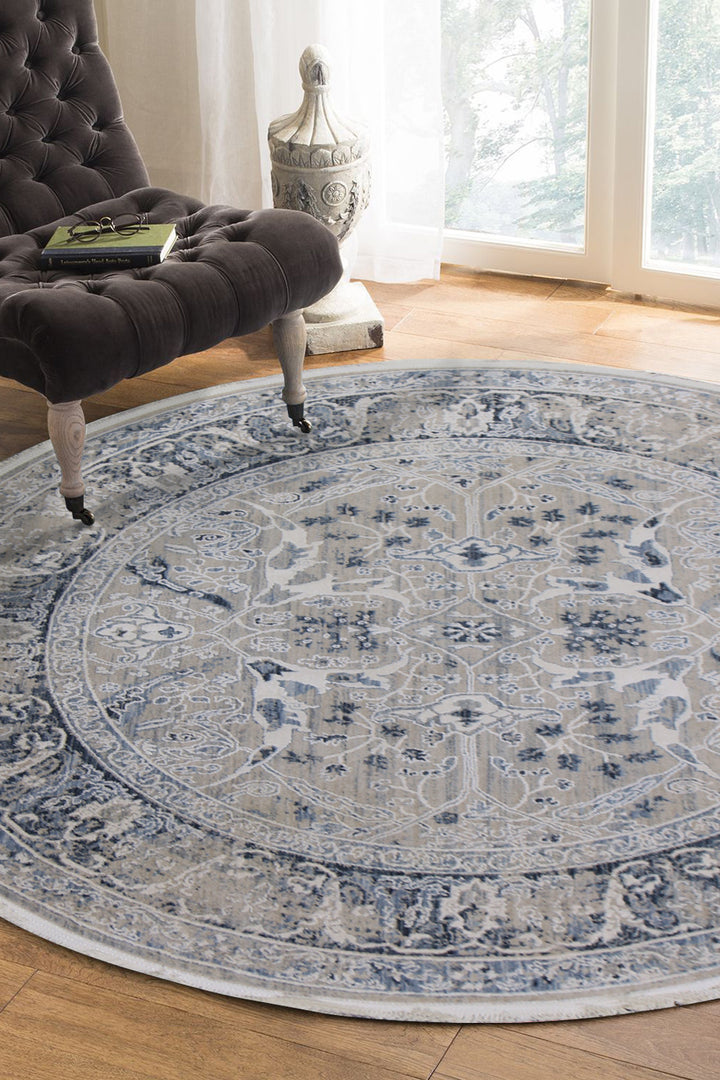 <p>Turkish Modern <strong>Elements Rug</strong>  - Blue - 5.2 x 5.2 FT</p>