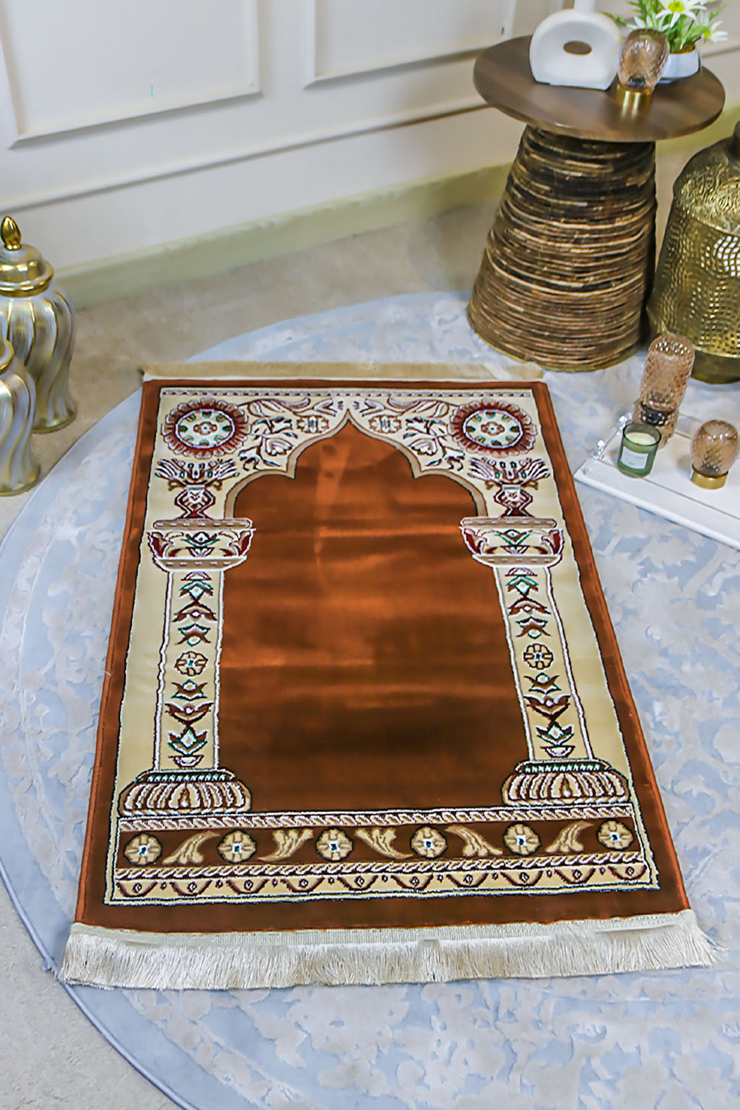 Ishraq Janamaz Beige and Brown