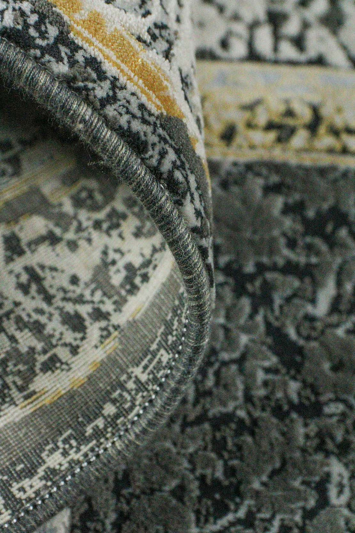 Iranian Authentic Vintage-Wd Rug - 6.5 x 9.8 FT - Gray and Yellow - Resilient Construction for Long-Lasting Use