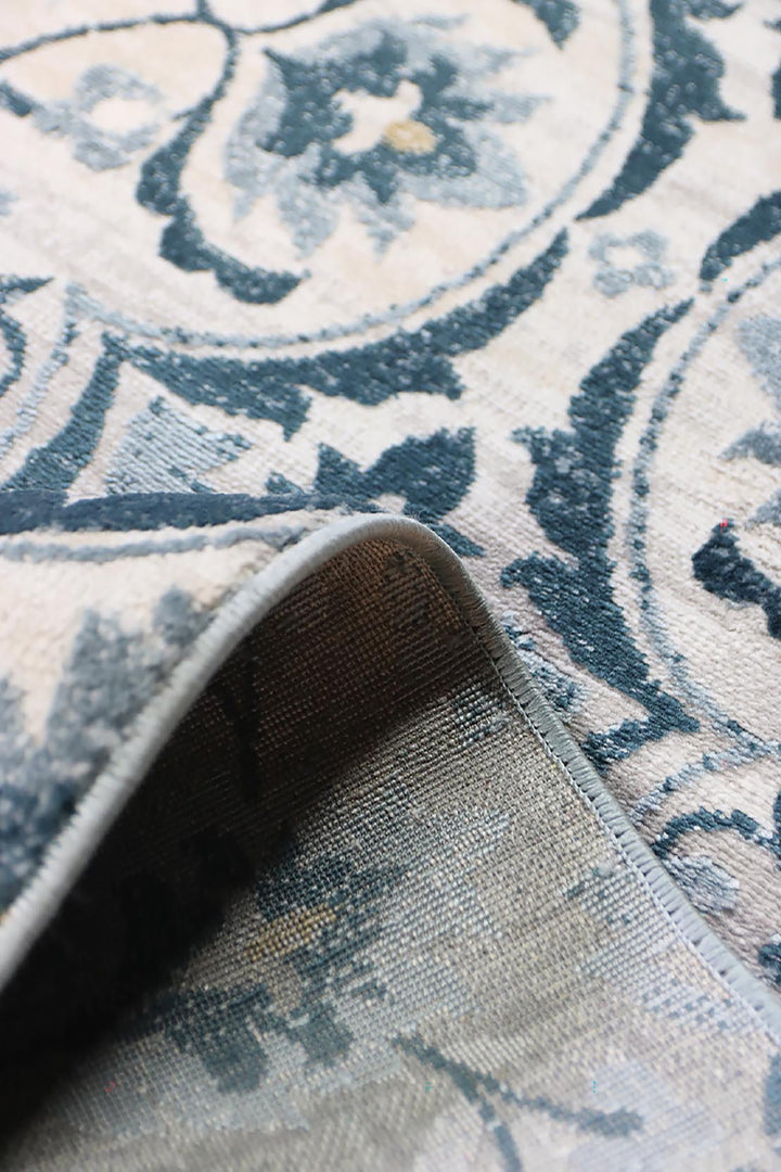 Turkish Modern  Festival Wd Rug  - 6.5 x 9.5 FT - Blue -  Luxurious Woven Masterpiece 50% Off!