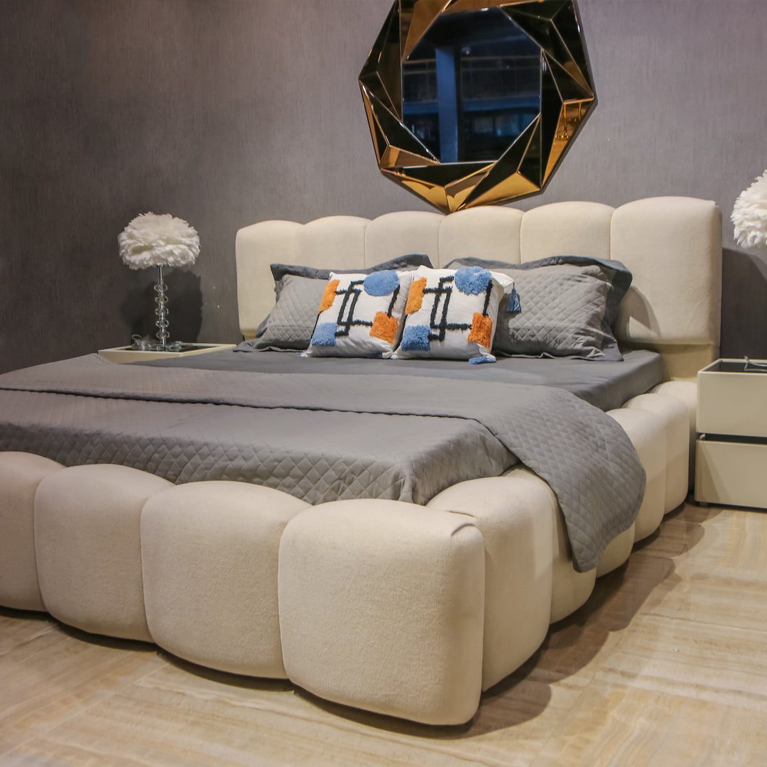 Modern King Size Teddy Bed With Side Tables