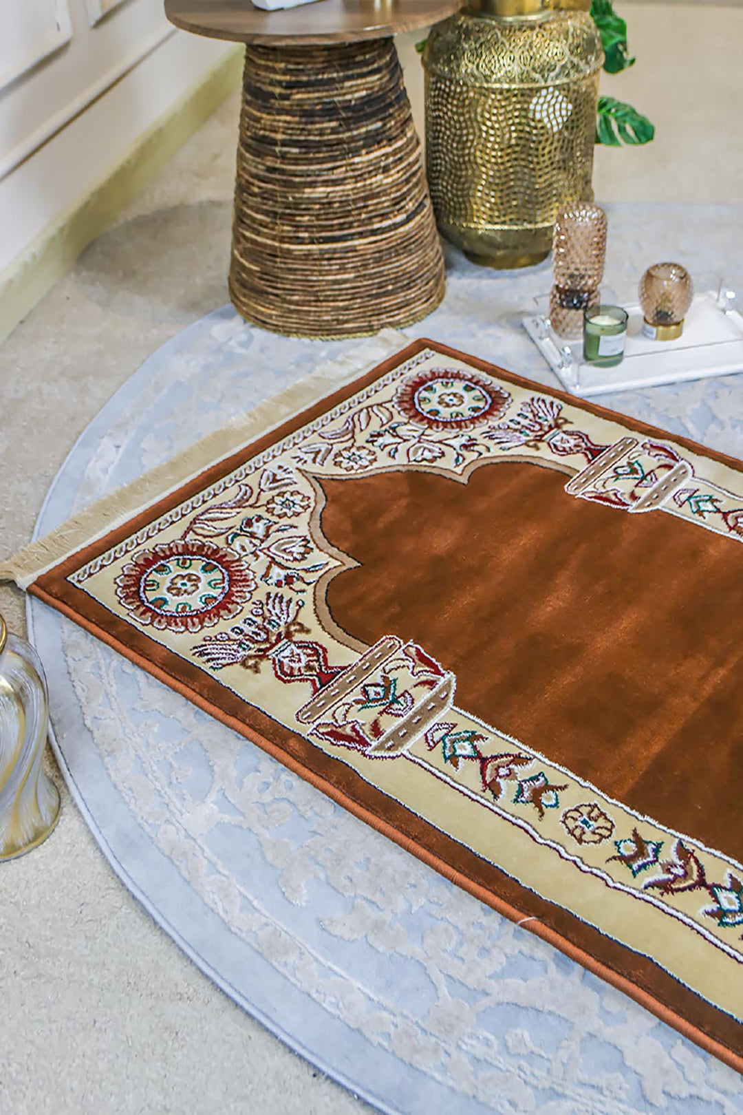 Ishraq Janamaz Beige and Brown