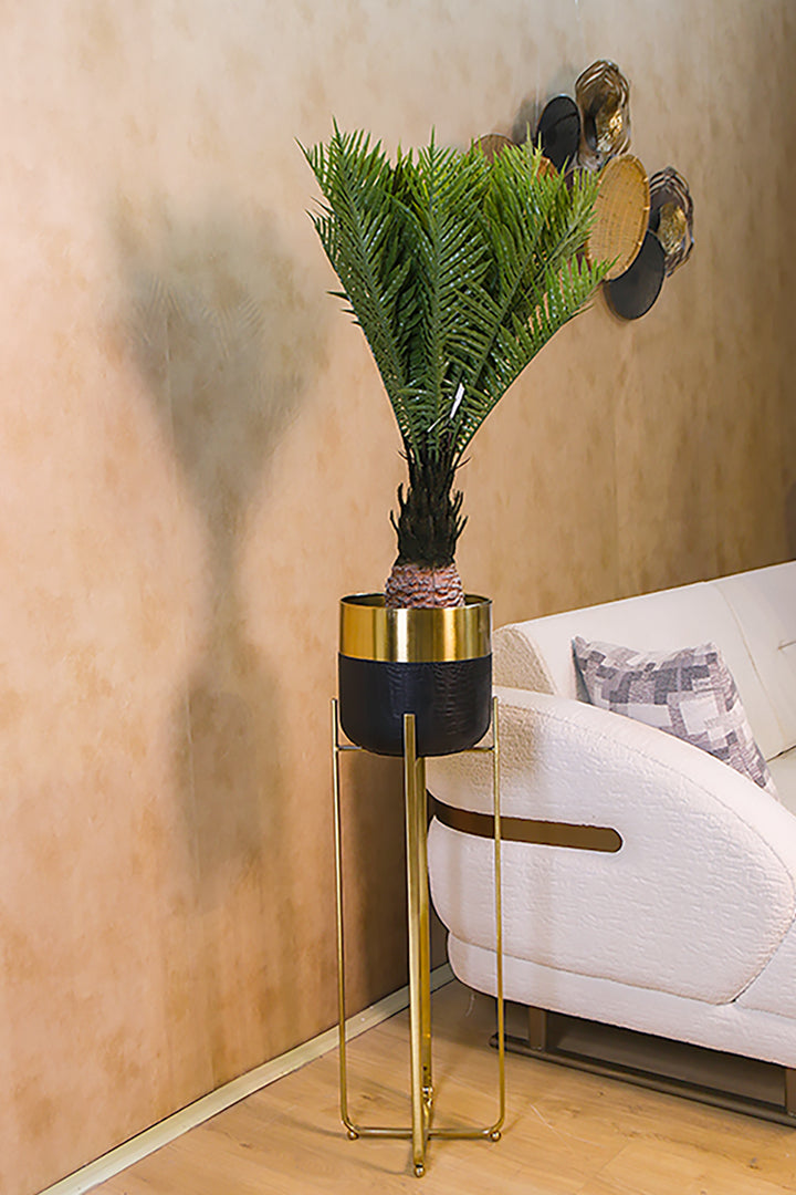 Planter - Leather & Gold Marble
