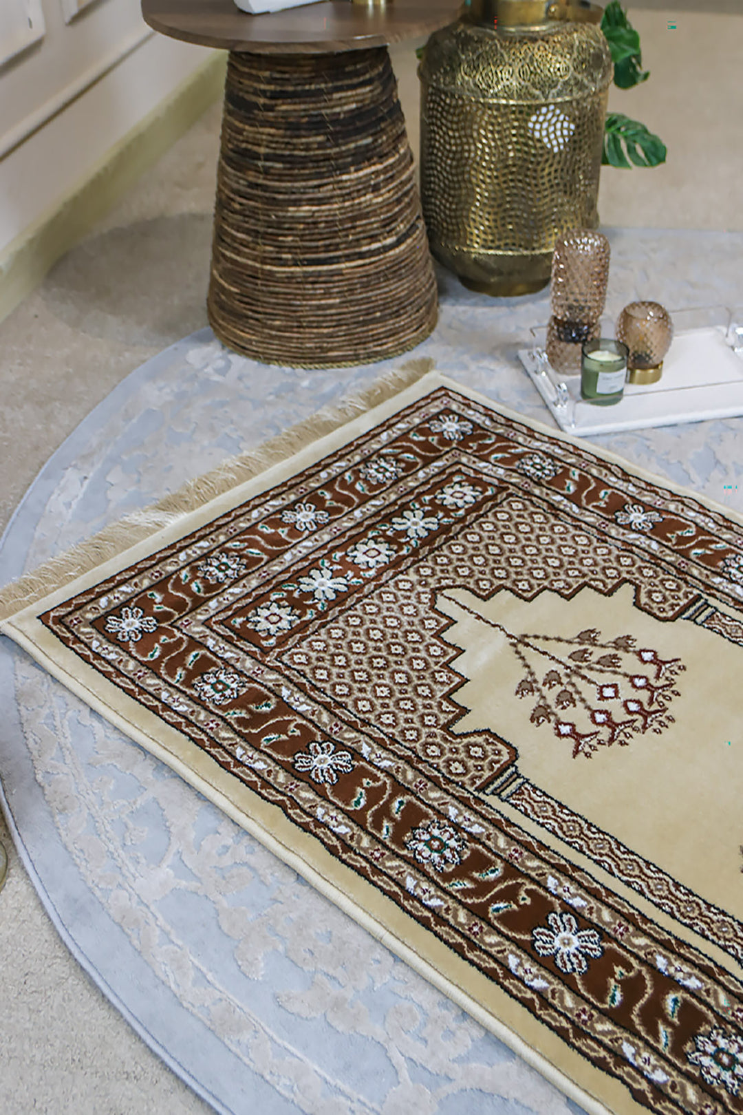 Ishraq Janamaz Beige and Brown