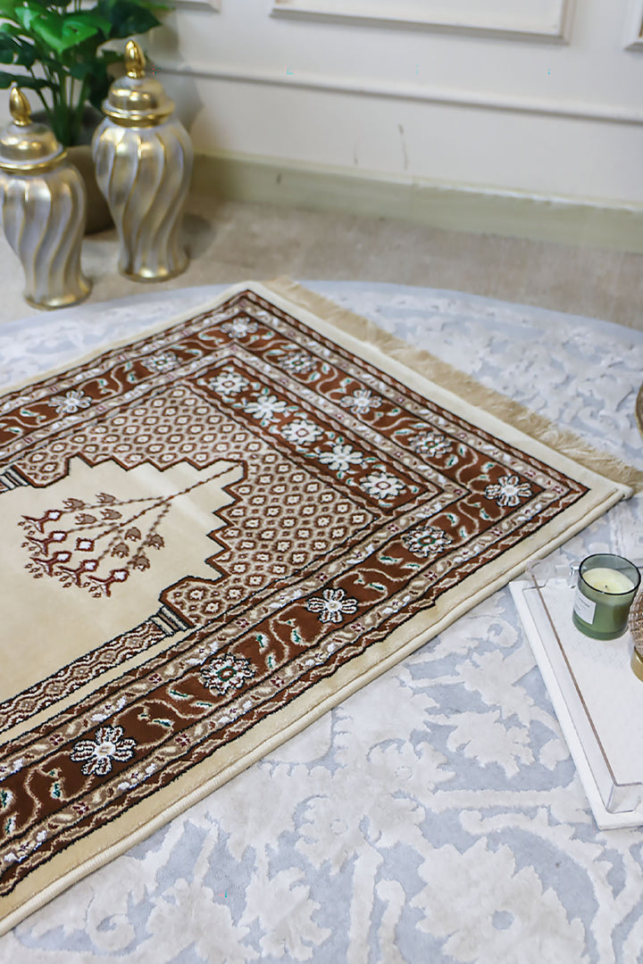 Ishraq Janamaz Beige and Brown