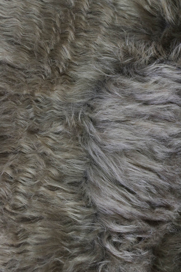 Turkish Cosmos Fur Rug - 3.9 x 3.9 Ft - Brown - Fluffy Furry Floor Decor Rugs