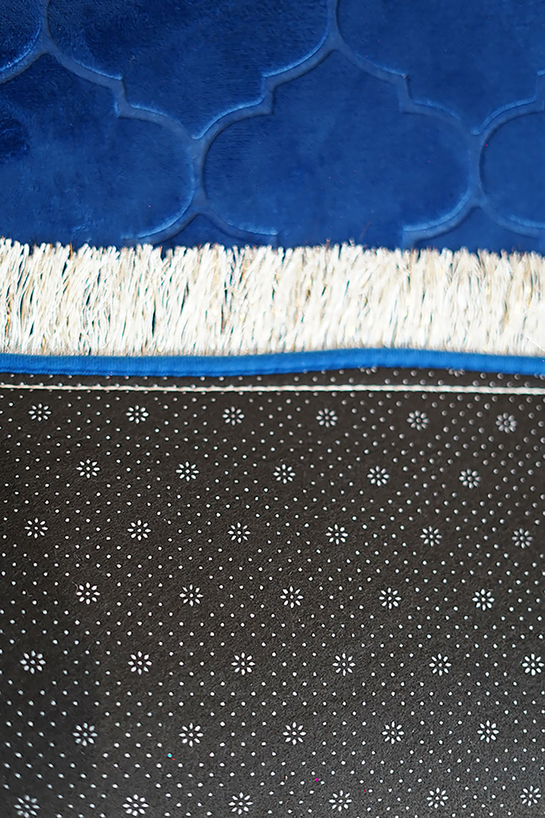 Sajda Janamaz - Premium Velvet Quilted Prayer Mat - Blue