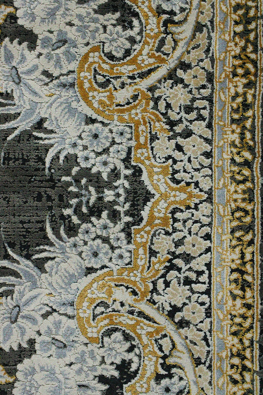 Iranian Authentic Vintage-Wd Rug - 6.5 x 9.8 FT - Gray and Yellow - Resilient Construction for Long-Lasting Use