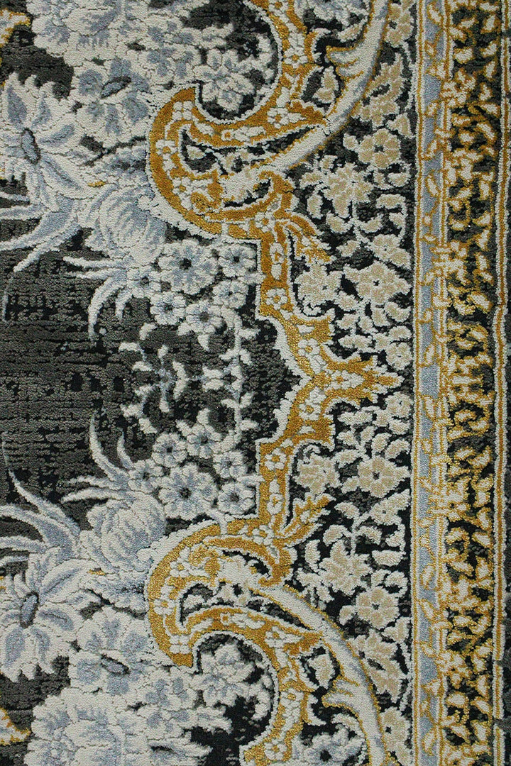 Iranian Authentic Vintage-Wd Rug - 6.5 x 9.8 FT - Gray and Yellow - Resilient Construction for Long-Lasting Use