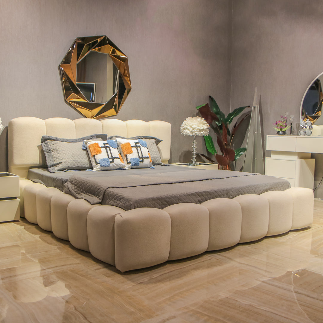 Modern King Size Teddy Bed With Side Tables