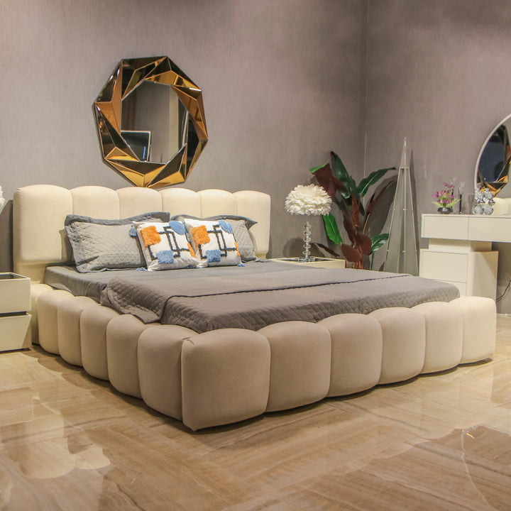 Modern King Size Teddy Bed With Side Tables