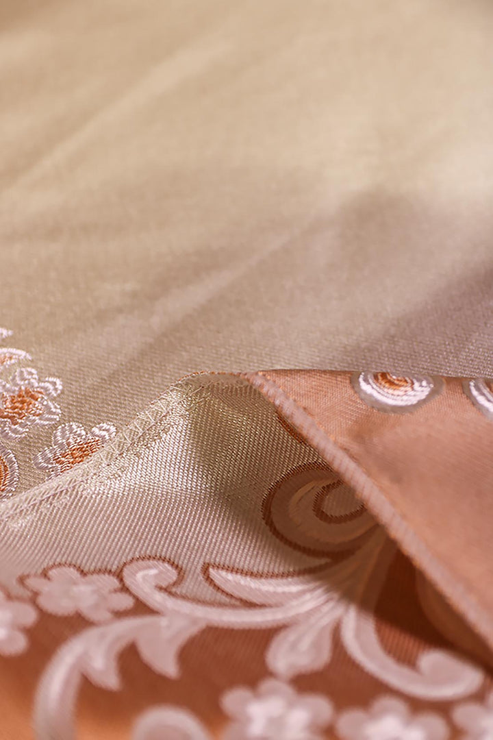 Silk Janamaz With Bag - Foldable Travel Prayer Mat - Lite Brown