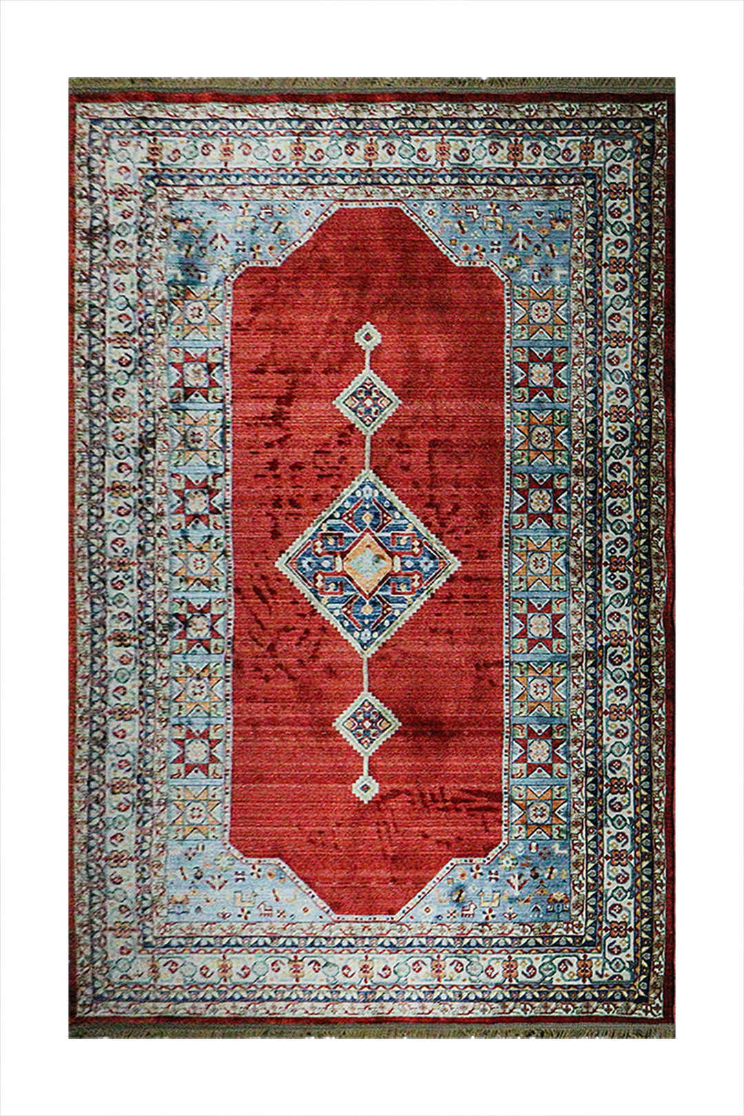 Iranian Rhyton Rugs-Wd Rug - 6.5 x 9.8 FT - Red - Resilient Construction for Long-Lasting Use