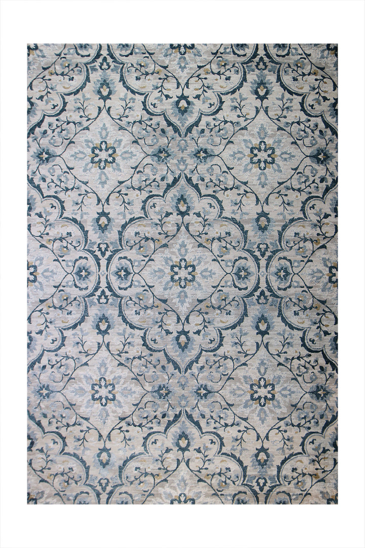 Turkish Modern  Festival Wd Rug  - 6.5 x 9.5 FT - Blue -  Luxurious Woven Masterpiece 50% Off!