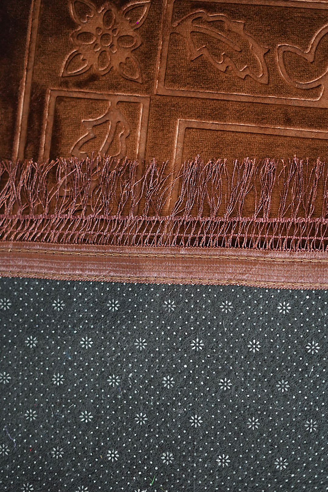 Comfort Janamaz - Premium Velvet Quilted Prayer Mat - Dark Brown