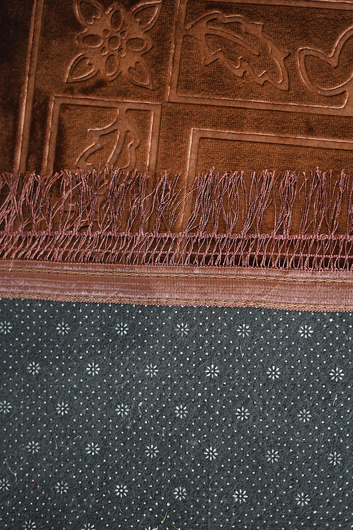 Comfort Janamaz - Premium Velvet Quilted Prayer Mat - Dark Brown