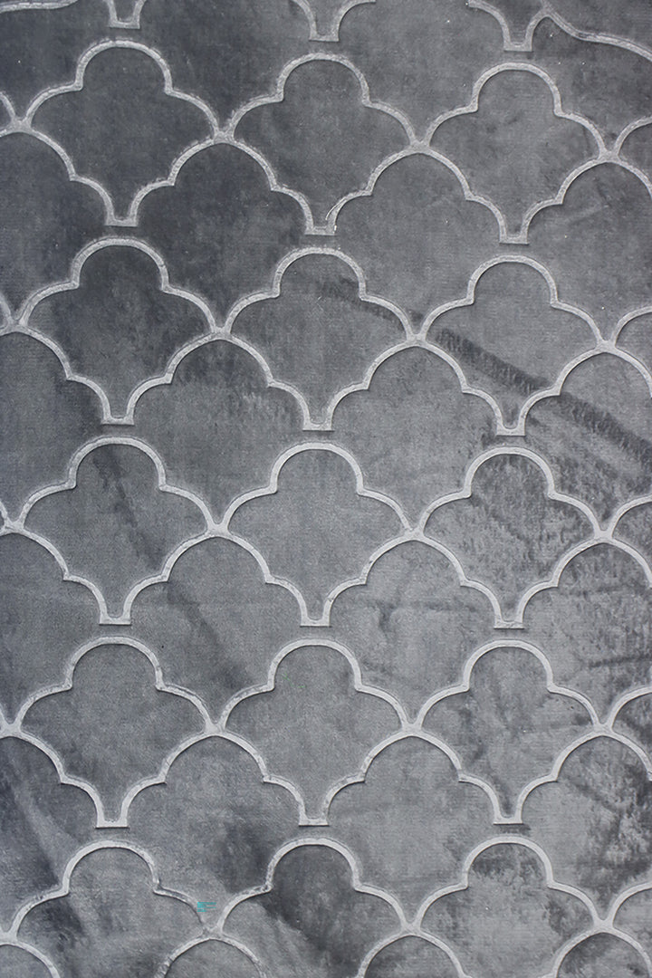 Sajda Janamaz - Premium Velvet Quilted Prayer Mat - Dark Gray