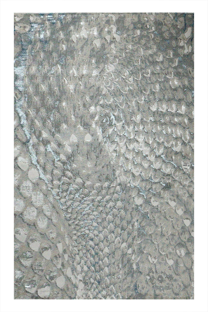 Turkish Modern Festival 1 Rug - 4.9 x 8.0 FT - Blue - Sleek and Minimalist for Chic Interiors