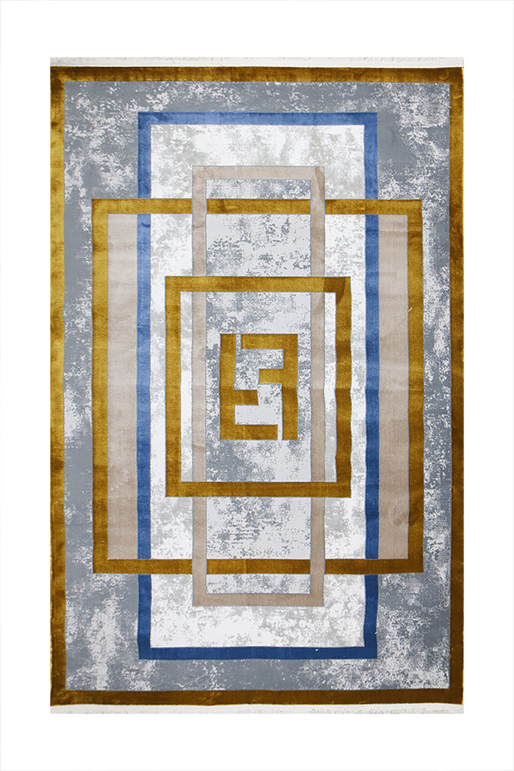 Turkish Modern Festival WD Rug - 4.9 x 7.2 FT - Gray - Luxurious Woven Masterpiece 50% Off!