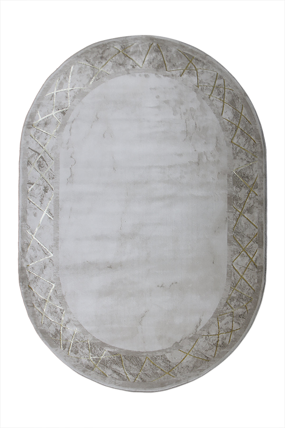 Turkish Modern Festival WD Oval Rug - 5.2 x 7.5 FT - Beige - Luxurious Woven Masterpiece 50% Off!