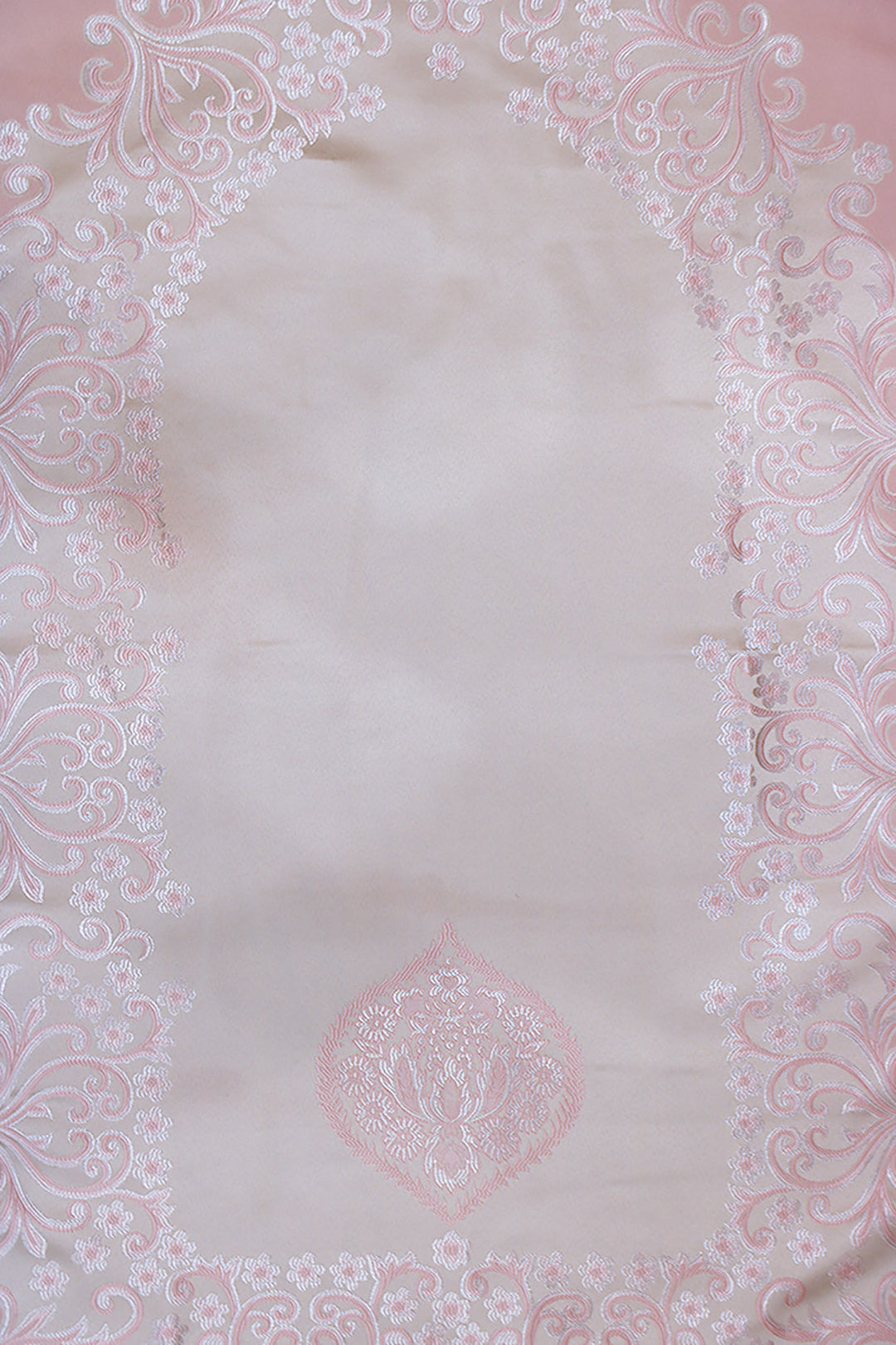 Silk Janamaz With Bag - Foldable Travel Prayer Mat - Pink