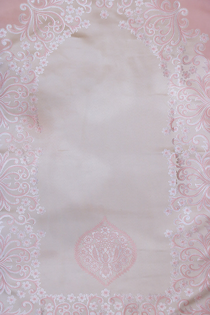 Silk Janamaz With Bag - Foldable Travel Prayer Mat - Pink