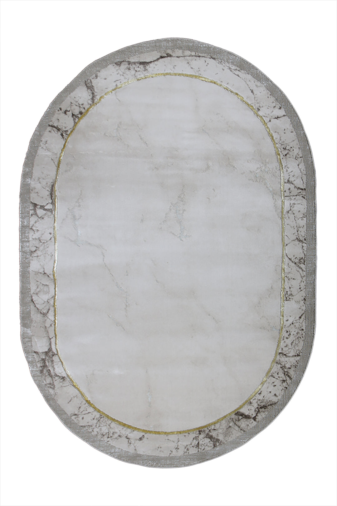 Turkish Modern Festival WD Oval Rug - 5.2 x 7.5 FT - Beige - Luxurious Woven Masterpiece 50% Off!