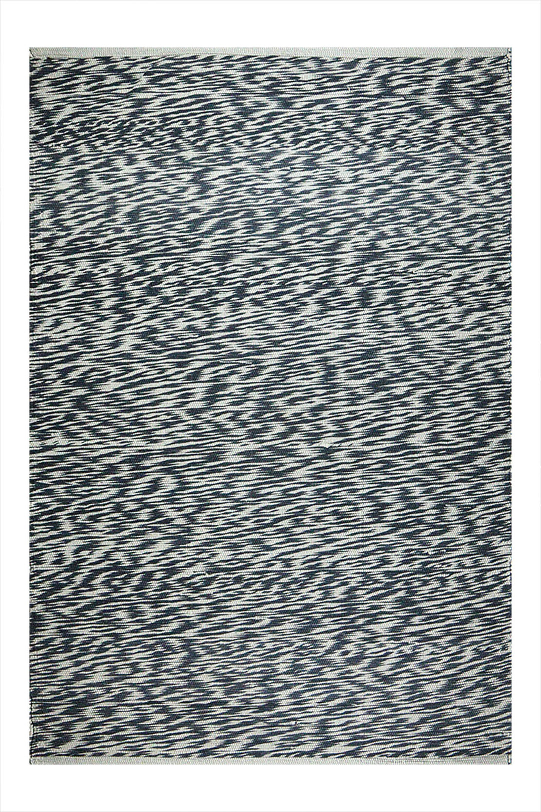 Hand Woven Modern Khaddi Rug - 3.9 x 5.9 FT - Gray and White