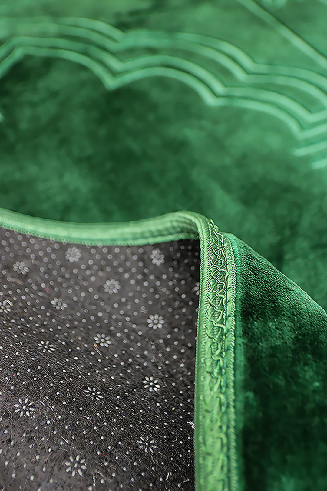Comfort Janamaz - Premium Velvet Quilted Prayer Mat - Green