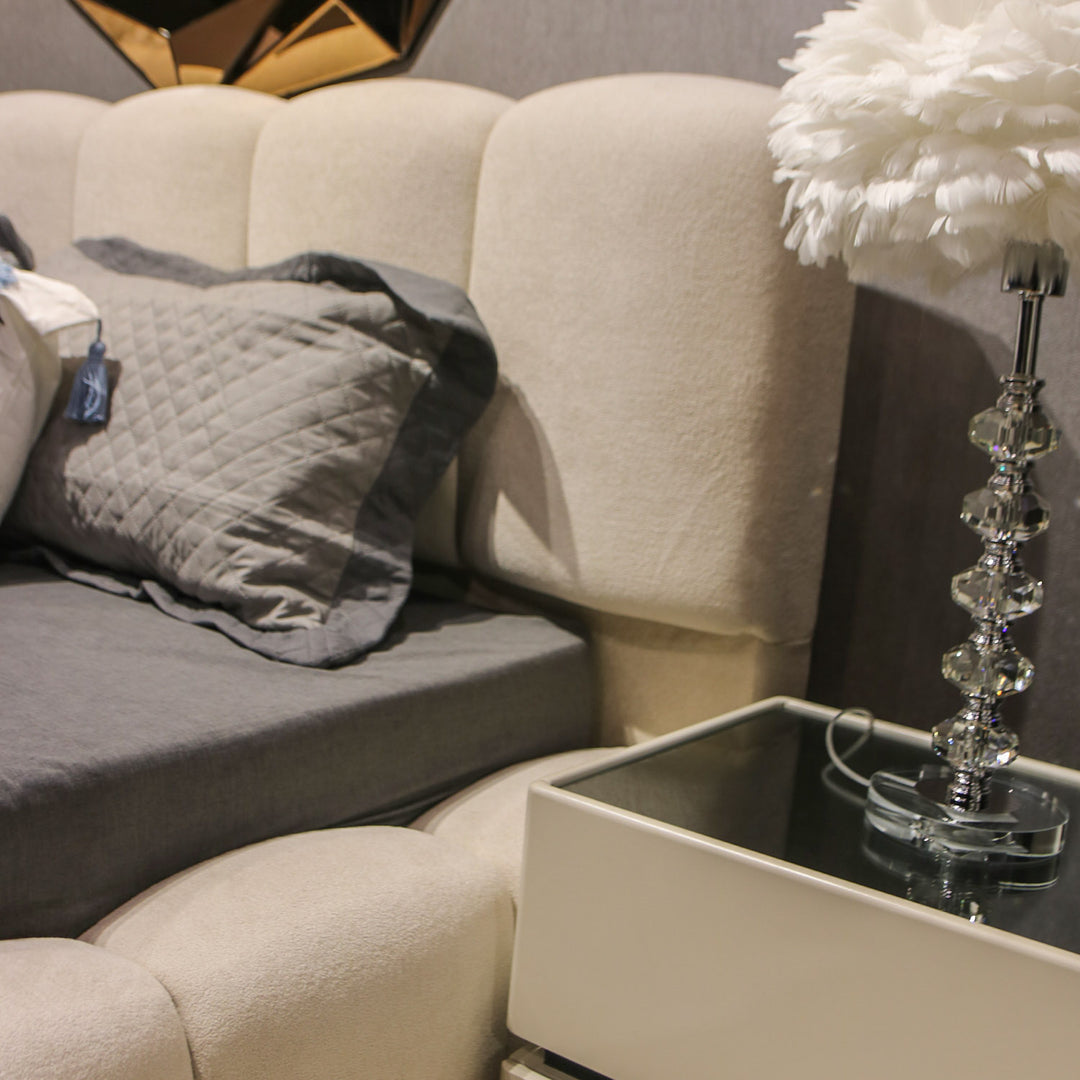 Modern King Size Teddy Bed With Side Tables