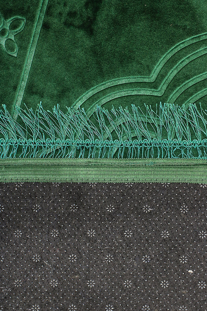 Comfort Janamaz - Premium Velvet Quilted Prayer Mat - Green