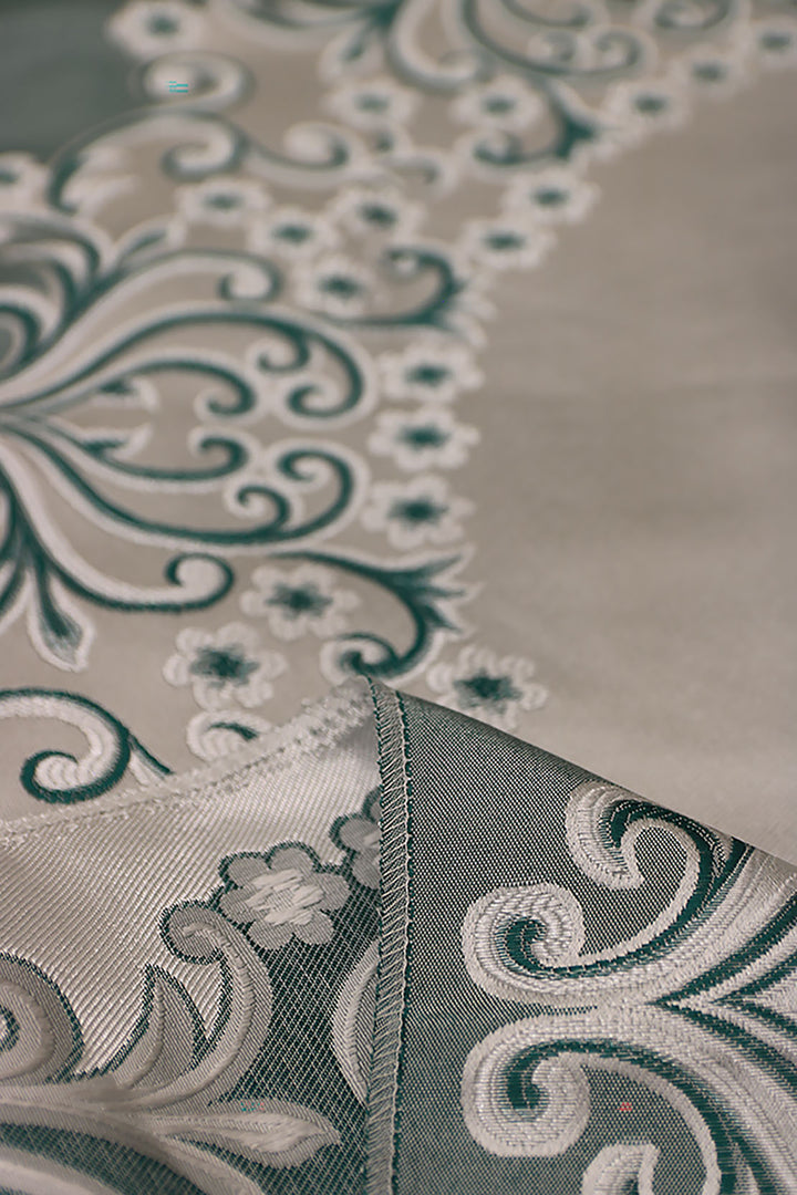 Silk Janamaz With Bag - Foldable Travel Prayer Mat - Green