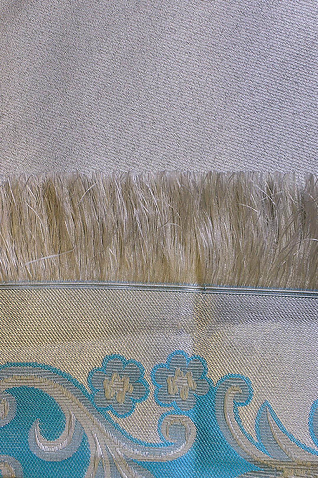 Silk Janamaz With Bag - Foldable Travel Prayer Mat - Blue