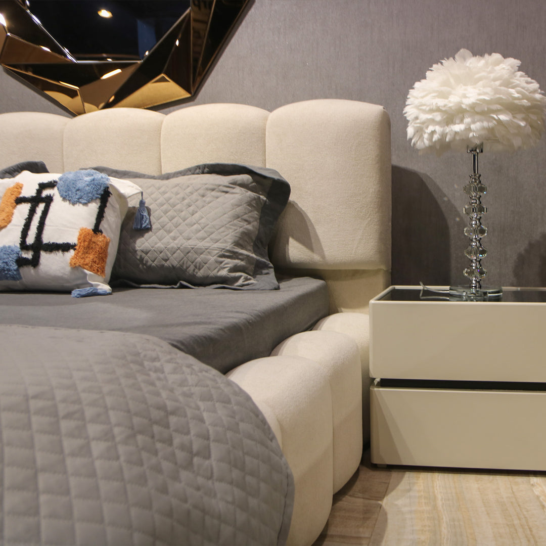 Modern King Size Teddy Bed With Side Tables