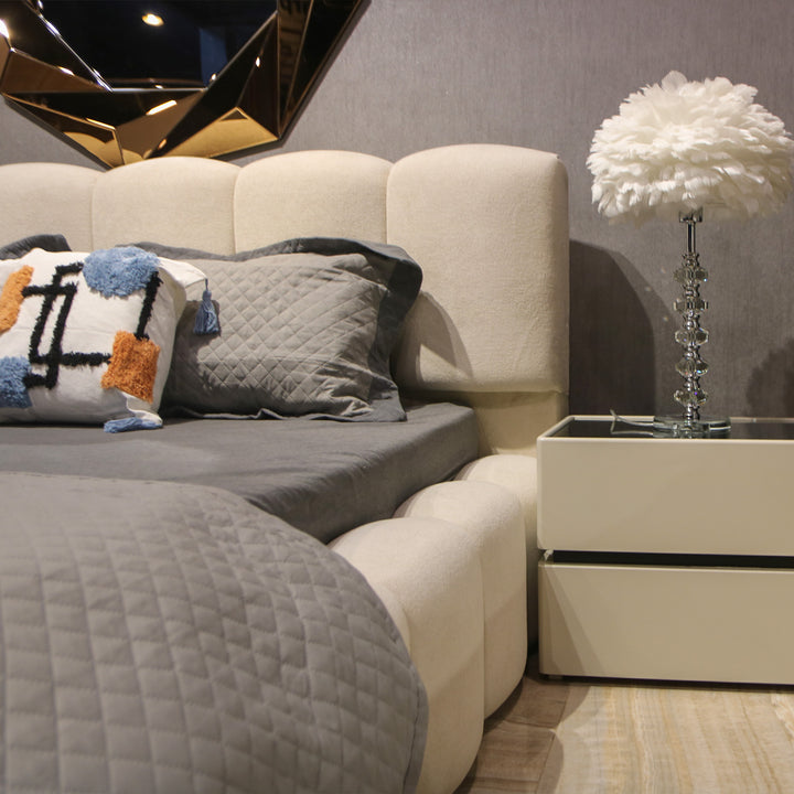 Modern King Size Teddy Bed With Side Tables