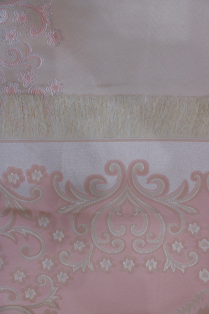 Silk Janamaz With Bag - Foldable Travel Prayer Mat - Pink