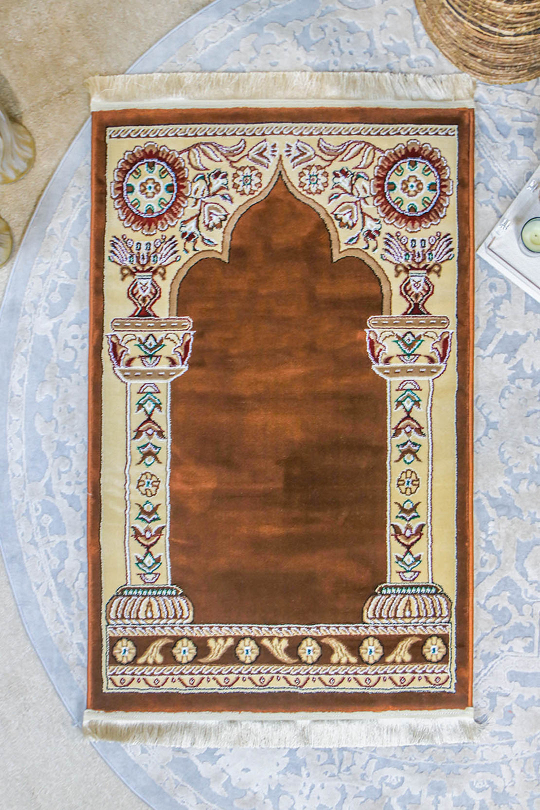 Ishraq Janamaz Beige and Brown