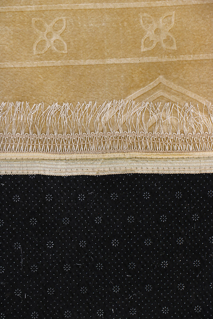 Comfort Janamaz - Premium Velvet Quilted Prayer Mat - Beige