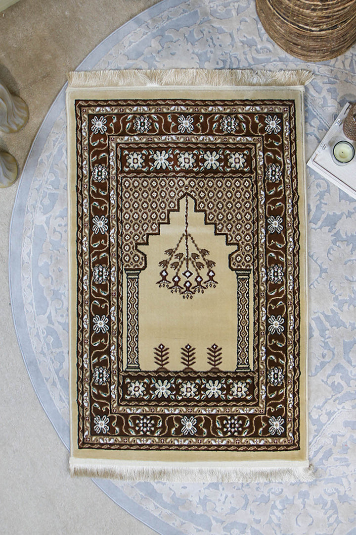 Ishraq Janamaz Beige and Brown